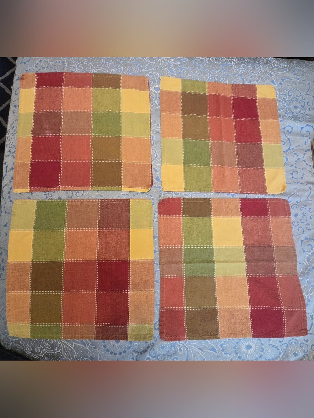 Vintage Fall Check Napkin Set - Home Dining